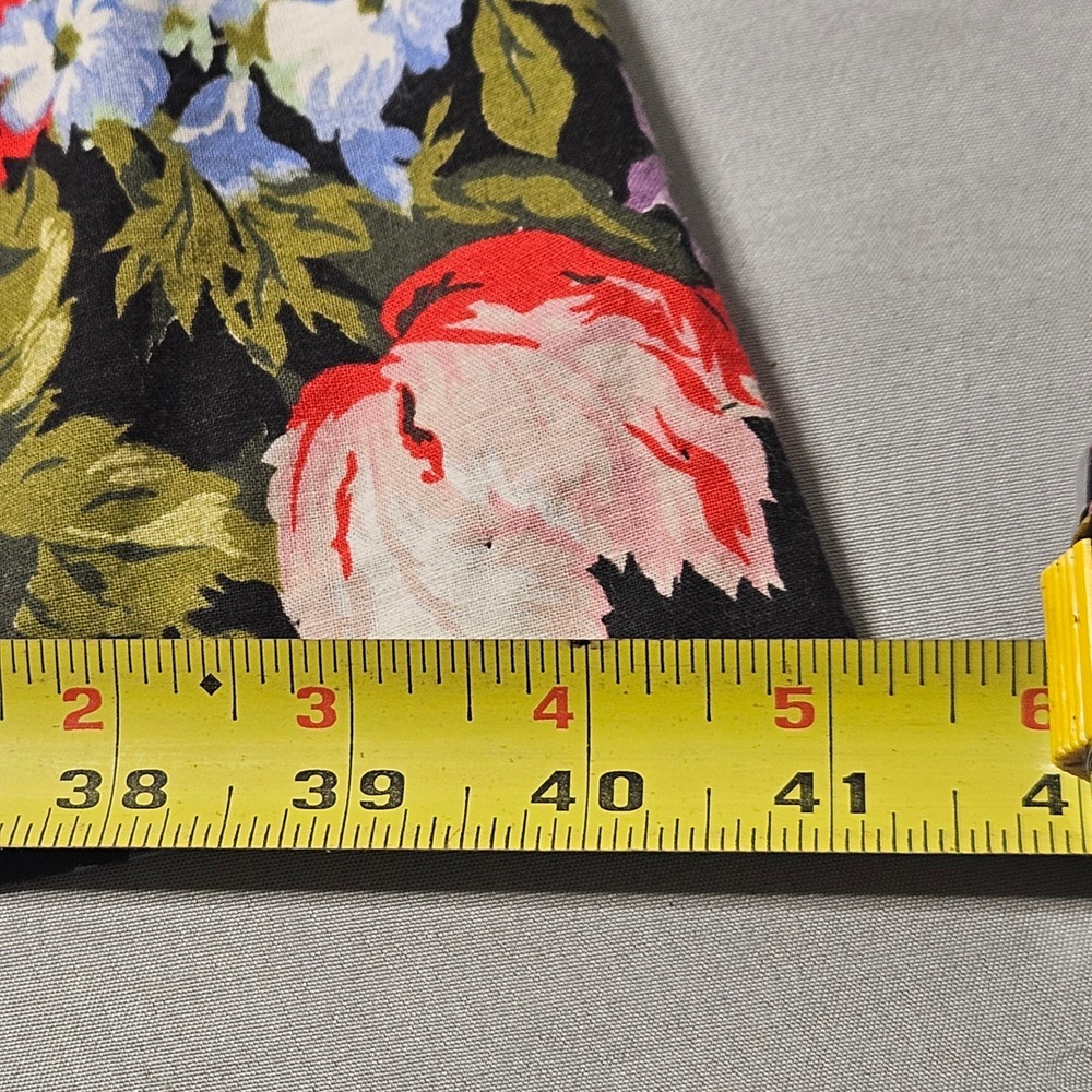Vtg Apostrophe Maxi Skirt Women 22W Black Floral Cotton Elastic Waist Pocket USA - Picture 5 of 8